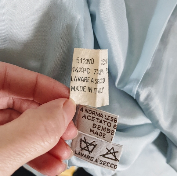 Vintage Italian Tweed Wool Boucle Blazer Jacket Lion Buttons - Picture 8 of 10